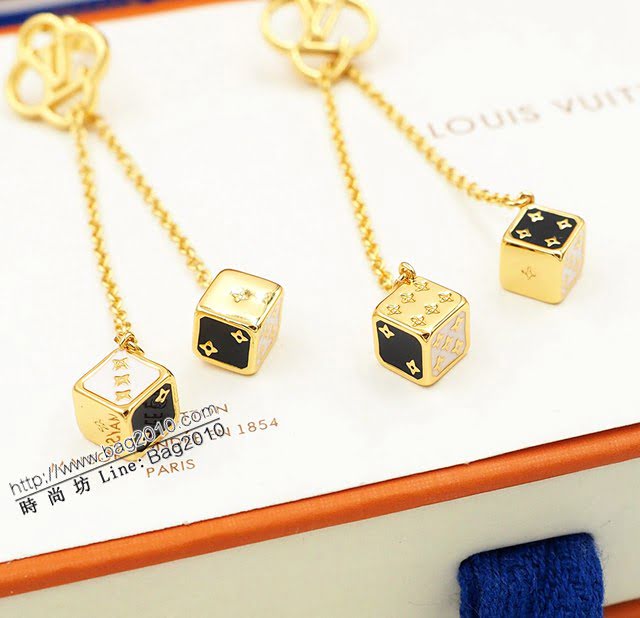 Louis Vuitton新款飾品 路易威登Game On耳釘 LV新款骰子鏈條耳環  zglv1958